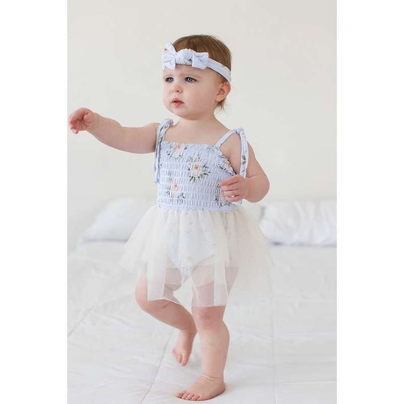 Cosette – Smocked Tulle Bodysuit Dress