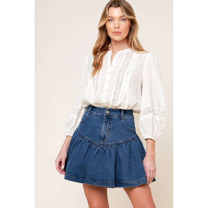 FENICIA INDIGO DENIM MINI SKORT