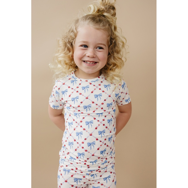 Red White & Bows 2pc Bamboo Pajamas