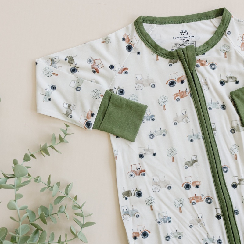 Tiny Tractors Bamboo Zippy Romper
