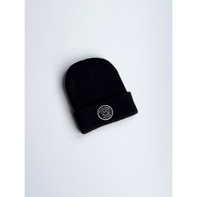Black Smiley Daze Beanie|Toddler|Youth