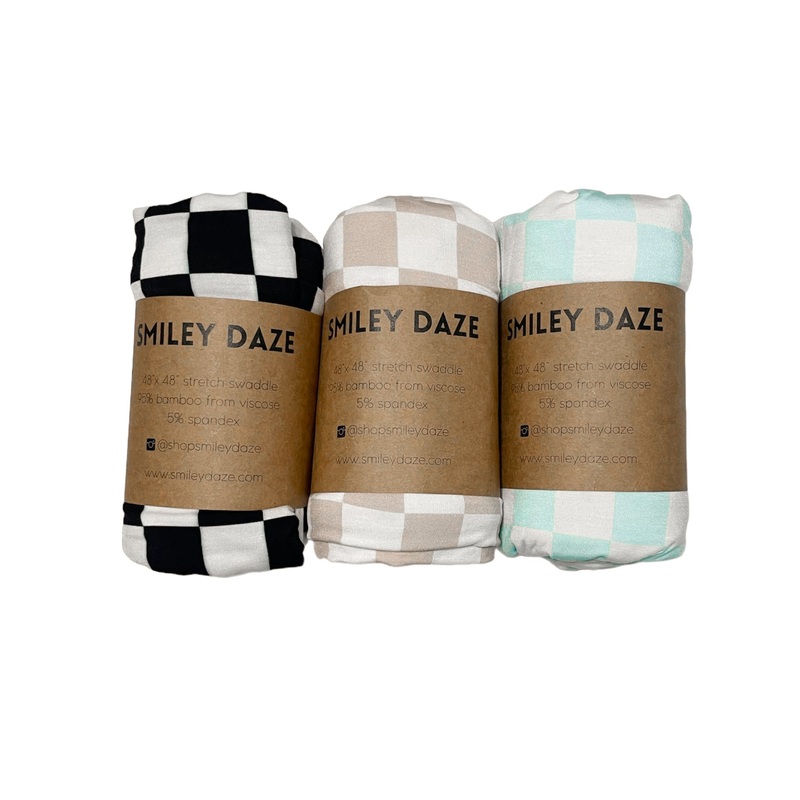 CHECKERED  BAMBOO SWADDLE BLANKET