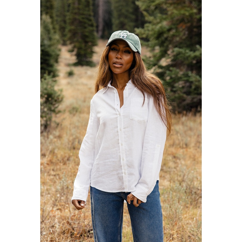 First Times Linen Button-Up|White|S|M|L