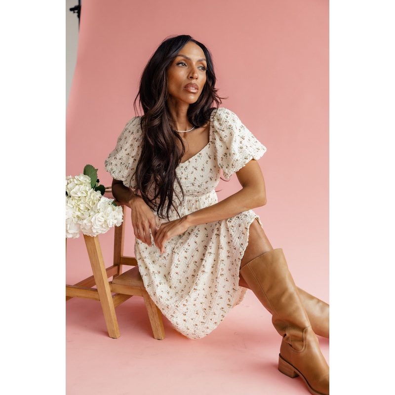 Hadlee Textured Puff Sleeve Dress