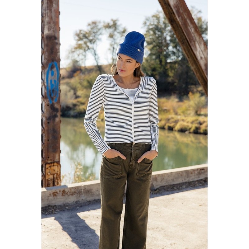 Jeanne Stripe Tank + Cardigan|Ivory|S|M|L