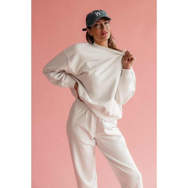 Luna Slouchy Pullover|WhiteSmoke|S|M|L