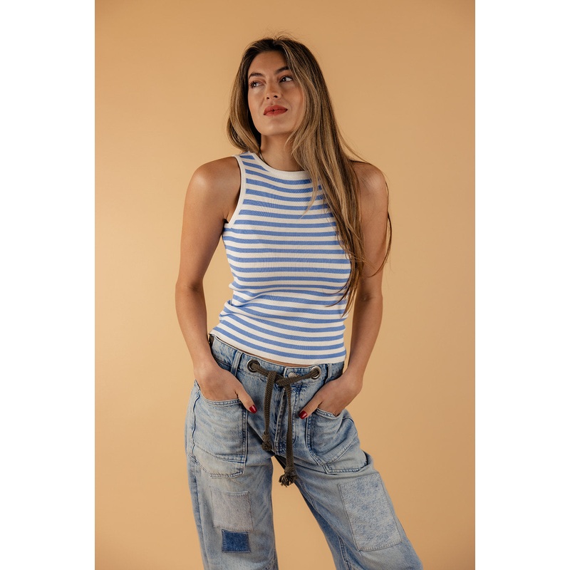 Next Week Striped Sweater Tank