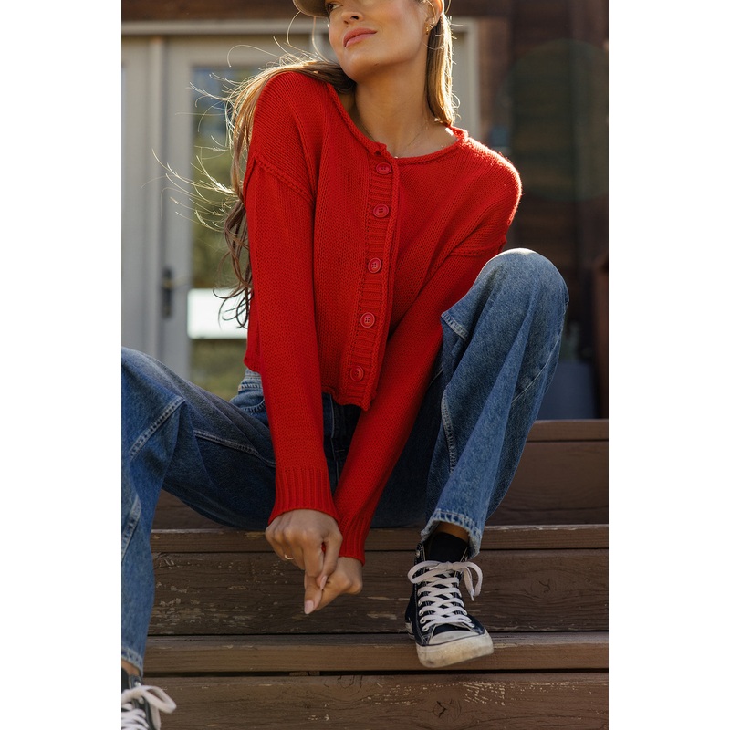 Rekindled Flames Cropped Cardigan
