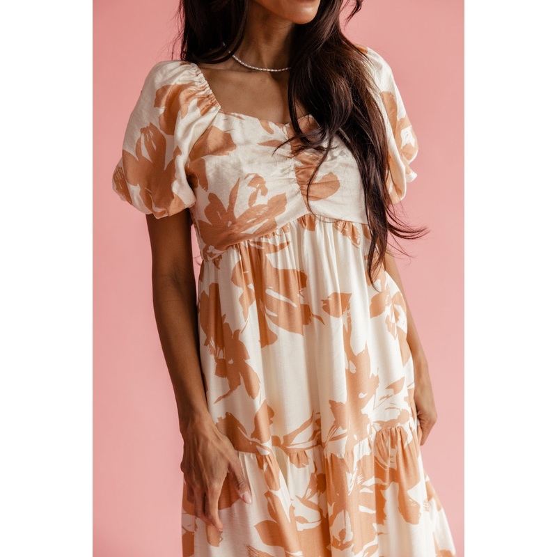 Sable Printed Puff Sleeve Dress