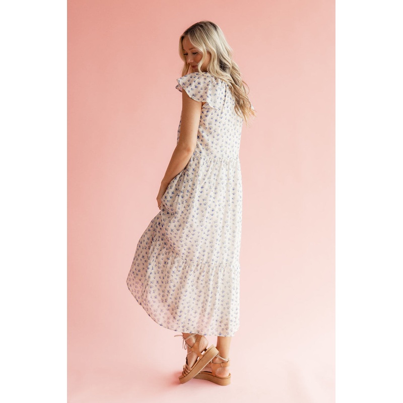 Zephyr Flutter Sleeve Dress|Linen|S|M|L|XL