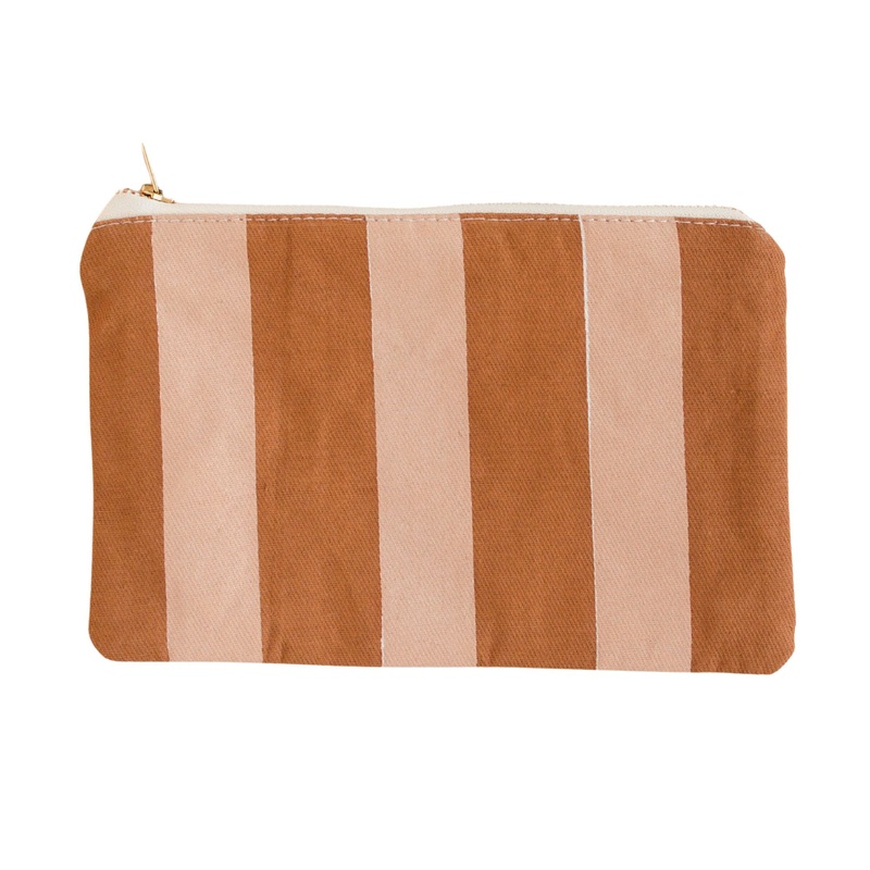 striped pouch – pink / rust
