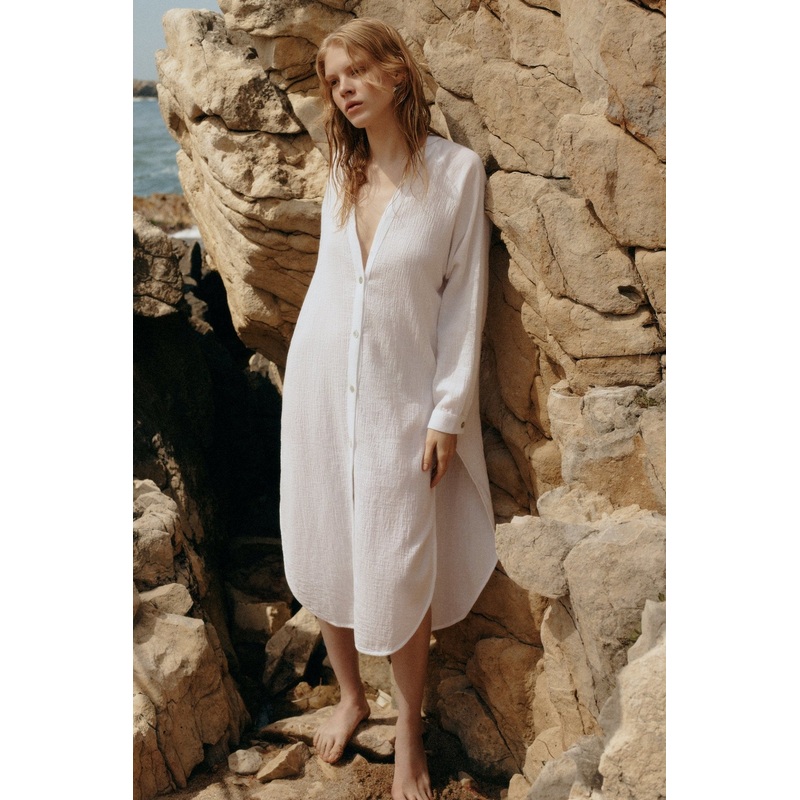 Terra Shirt Dress – White|White|One Size