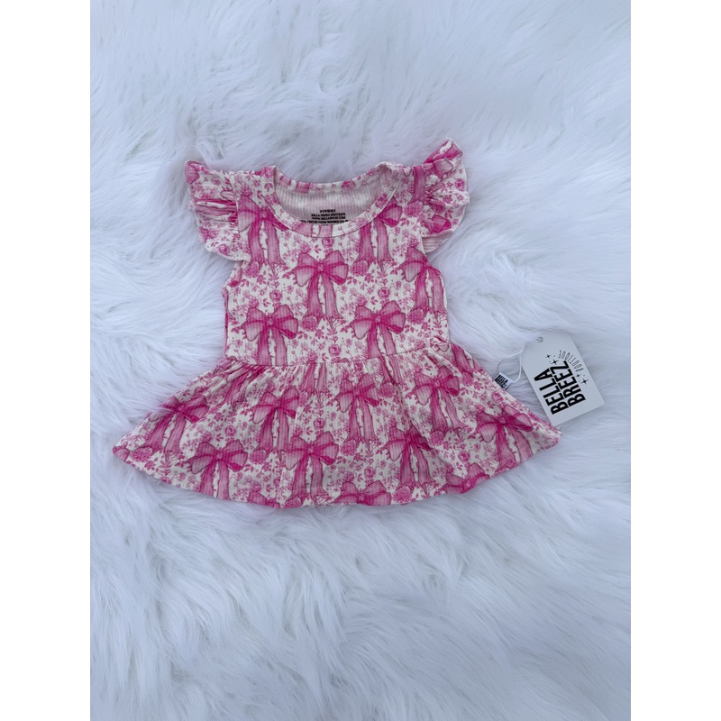 Blooming Bows Bamboo Skirted Romper