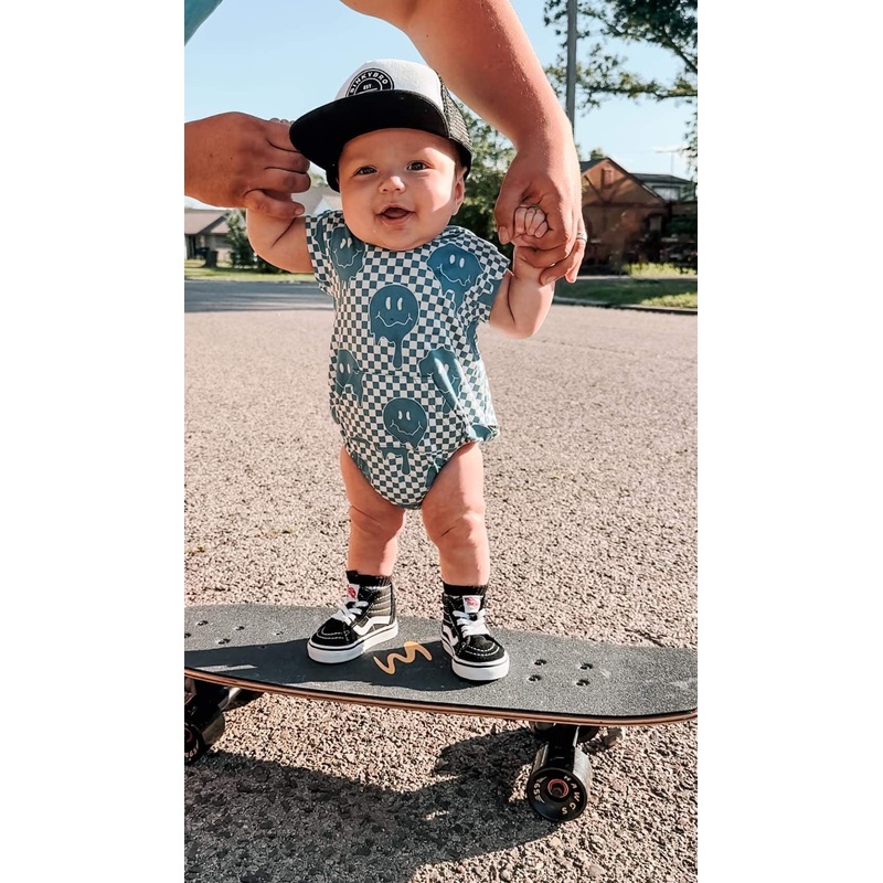 Blue Smiles Bamboo Romper|Newborn|0/3 months|3/6 months|6/12 months|12/18 months|18/24 months|2t|3t