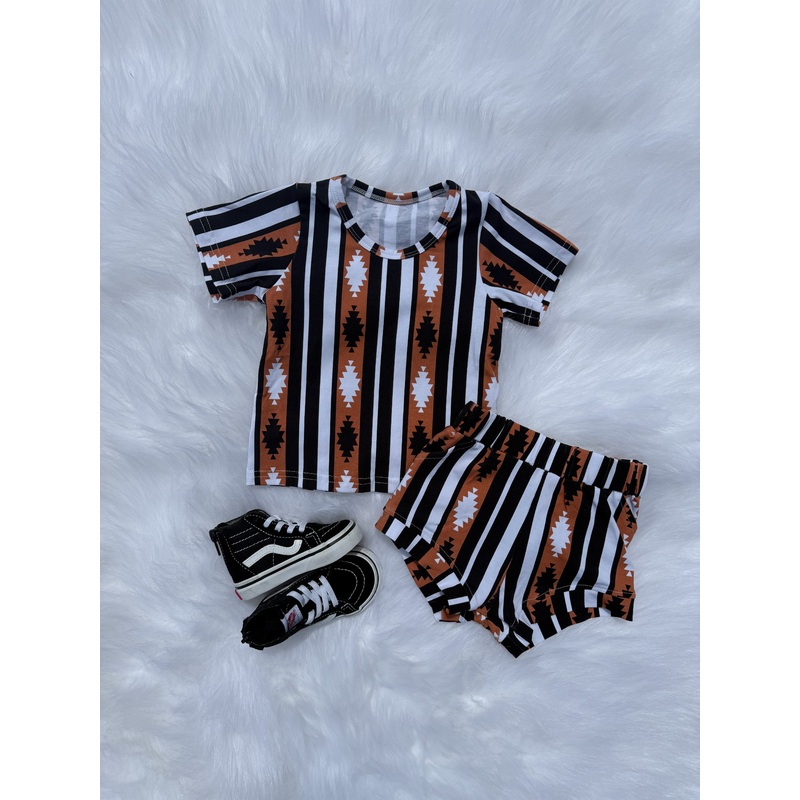 Brown Aztec Short Set|Newborn|0/3 months|3/6 months|6/12 months|12/18 months|18/24 months|2t|3t|4t|5/6t|6/7t