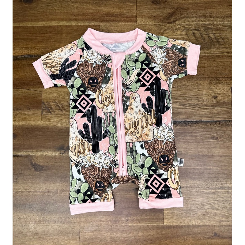 Cowgirl Bamboo Shortie Romper|Newborn|0/3 months|3/6 months|6/12 months|12/18 months|18/24 months|2t|3t|4t