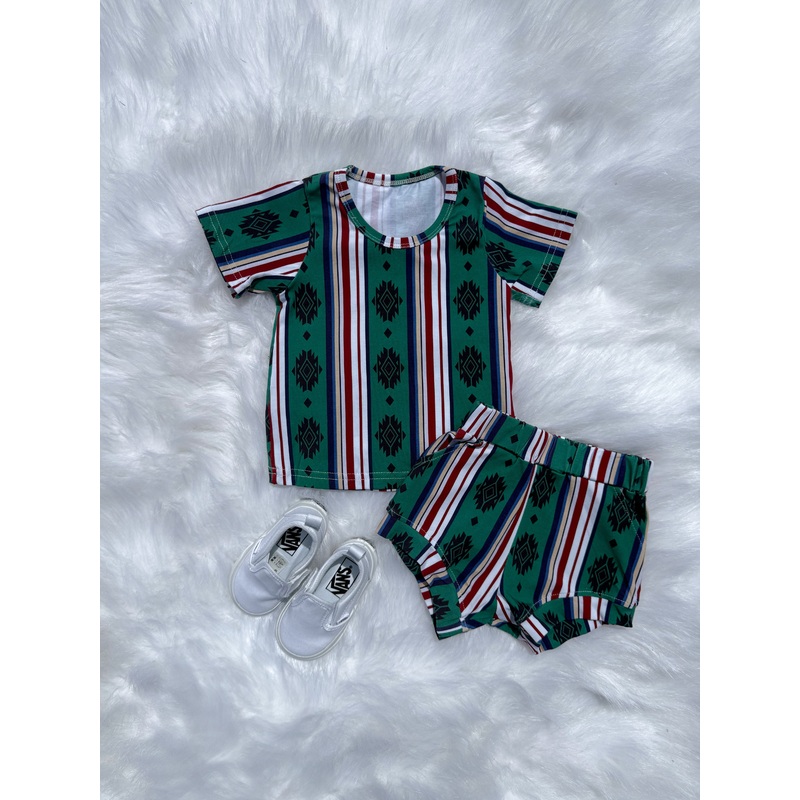 Green Aztec Short Set|Newborn|0/3 months|3/6 months|6/12 months|12/18 months|18/24 months|2t|3t|4t|6/7t