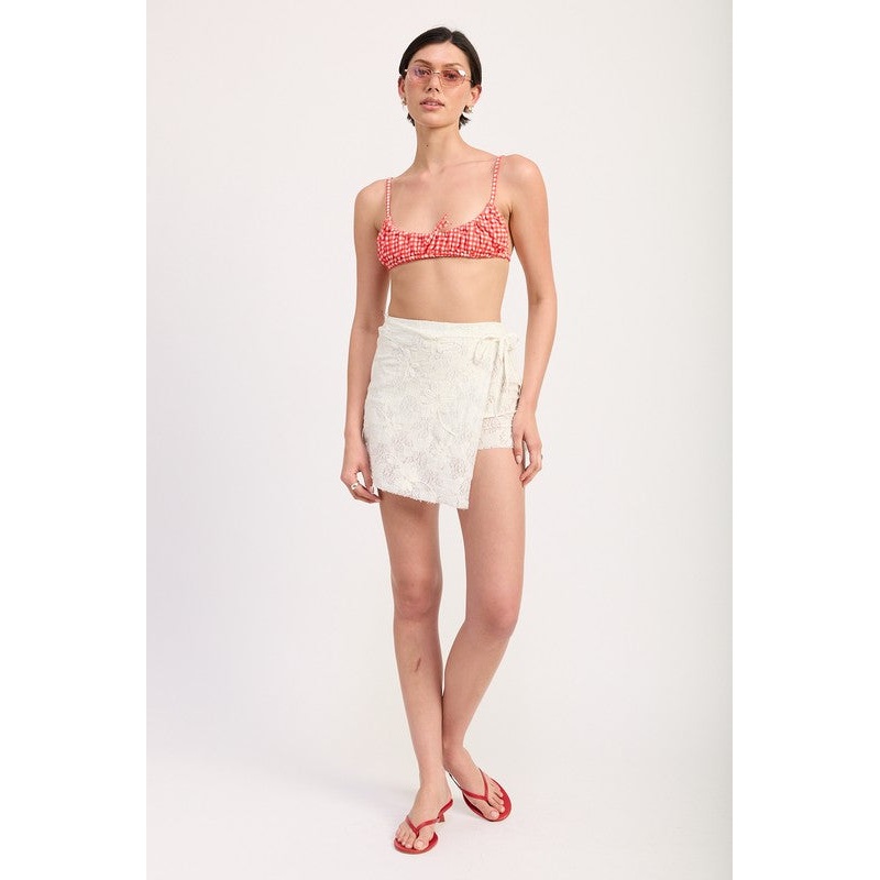 LACE WRAP SKIRT WITH DRAWSTRING