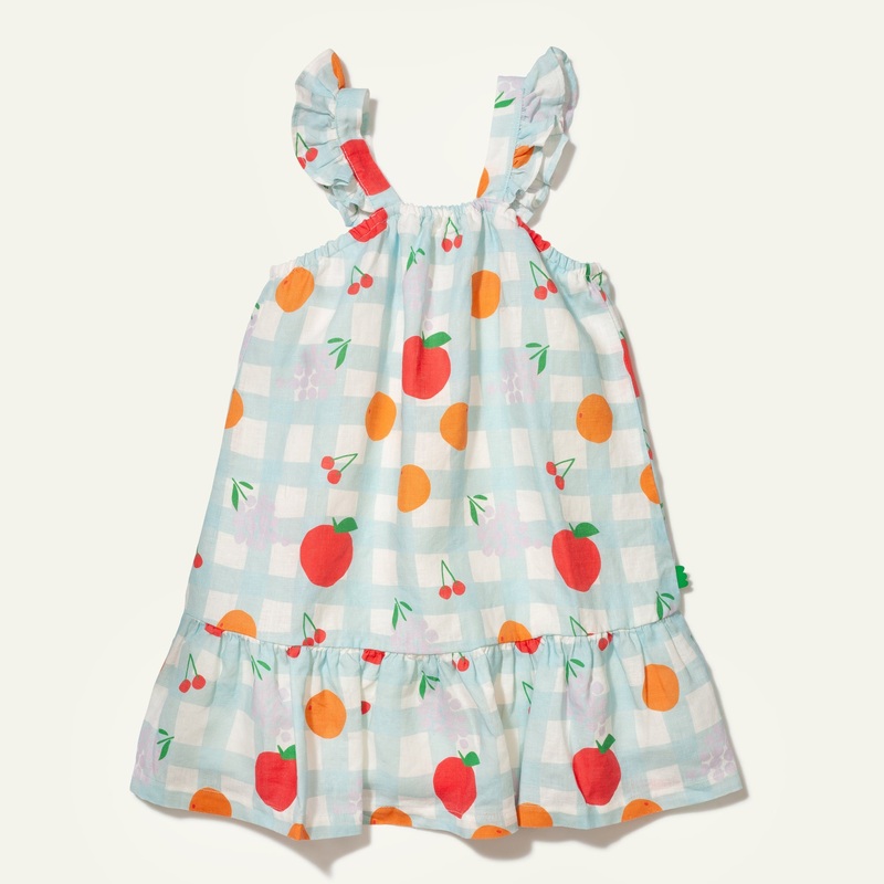 Linen Picnic Kid Ruffle Dress|02Y|03Y|04Y|05Y|06Y|08Y|10Y|Natural