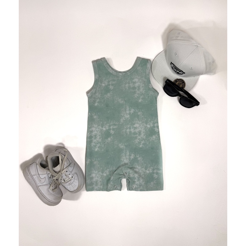 Mint Tie Dye Tank Top Romper|Newborn|0/3 months|3/6 months|6/12 months|12/18 months|18/24 months|2t|3t|4t