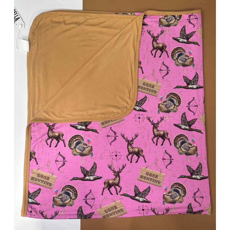 Pink Hunting Bamboo Blanket