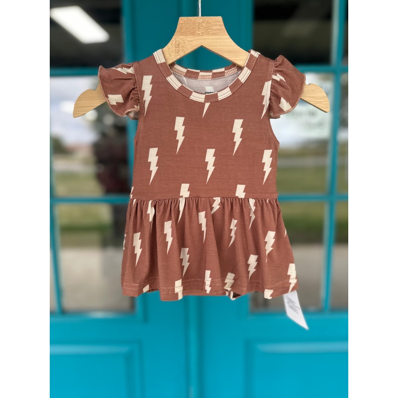 Rust Bolts Bamboo Skirted Romper