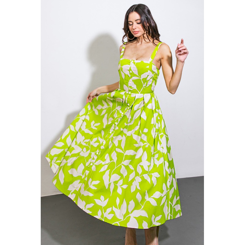 A PASSIONATE HEART WOVEN MIDI DRESS