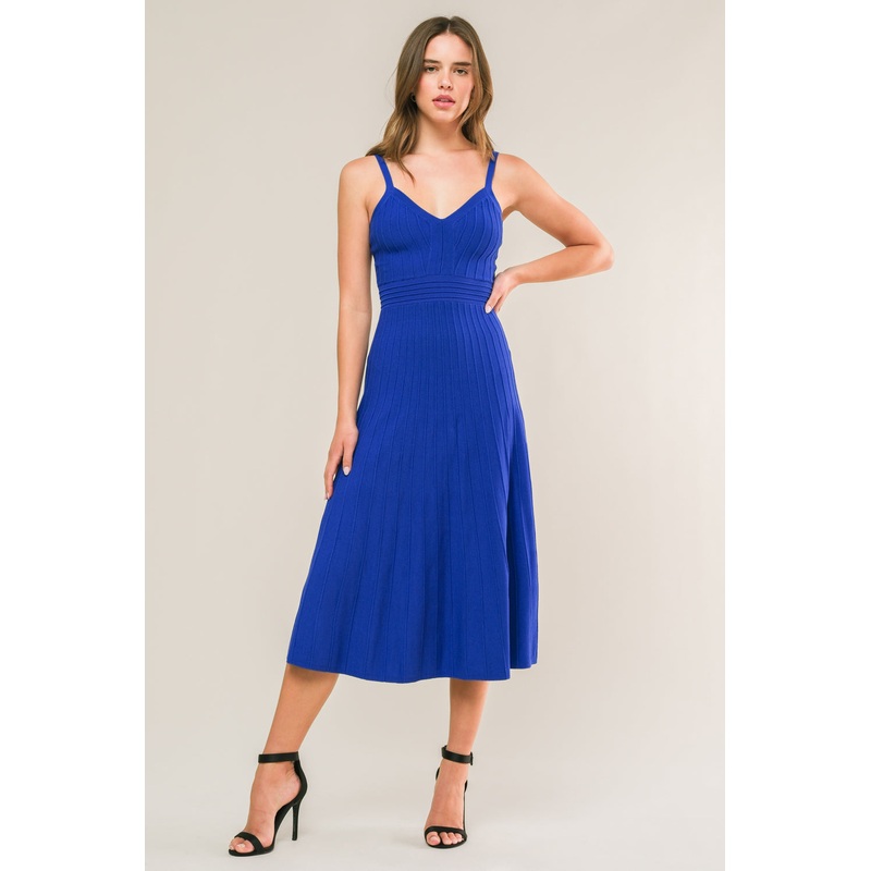 BREEZY WALKS KNIT MIDI DRESS|BLUE|S|M|L