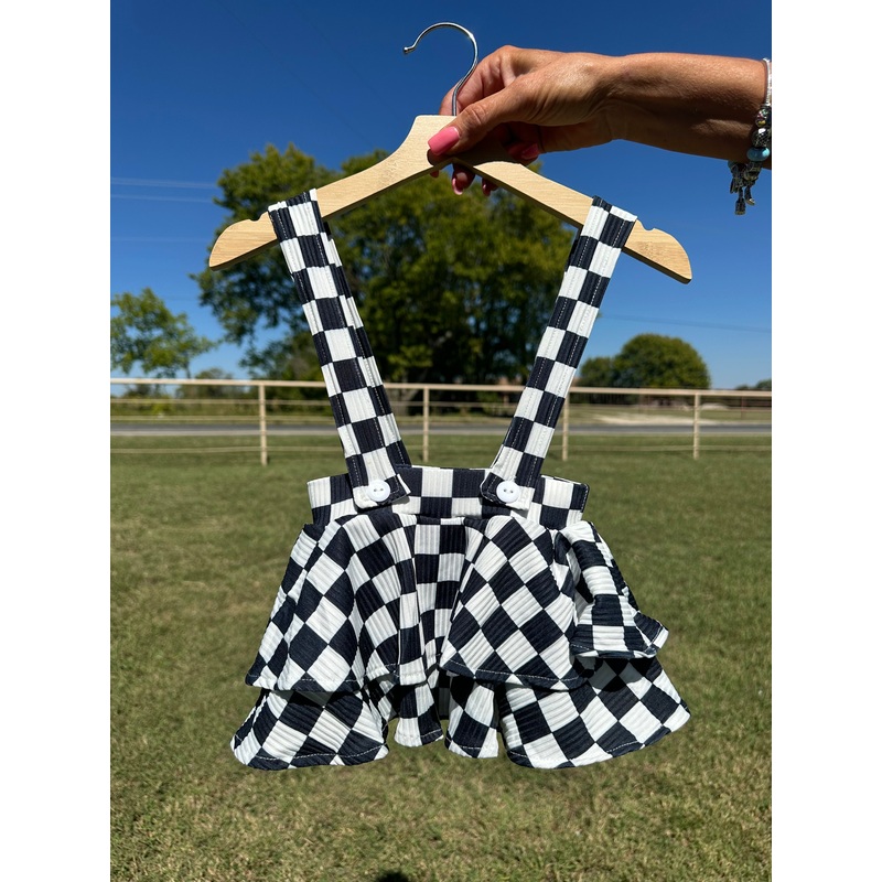 Checkered Suspender Skirt|0/3 months|12/18 months|18/24 months