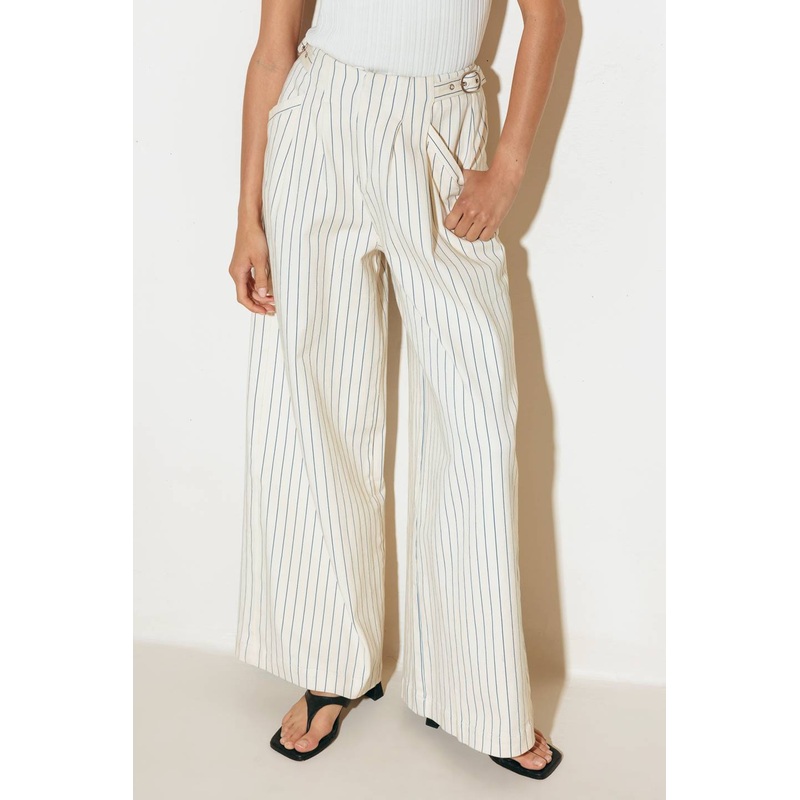 COFFEE RUN STRIPED WOVEN PANTS