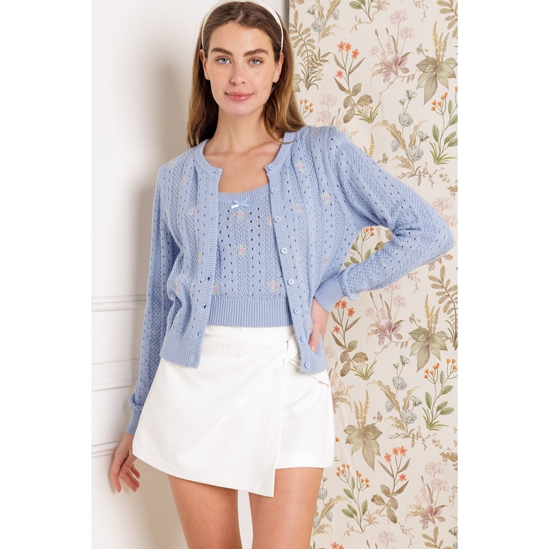 DAYS THAT FADE SWEATER AND CARDIGAN SET