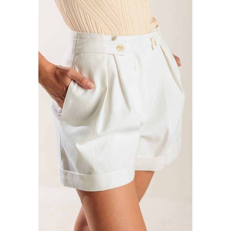 LOVE LETTERS WHITE WOVEN SHORT