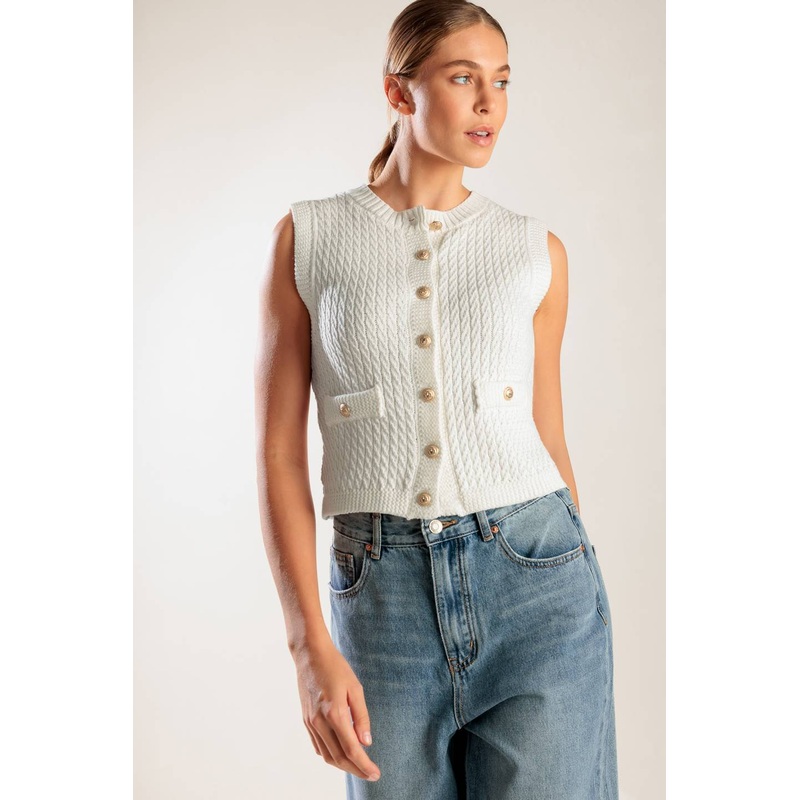 NOTHING LIKE IT WHITE KNIT VEST