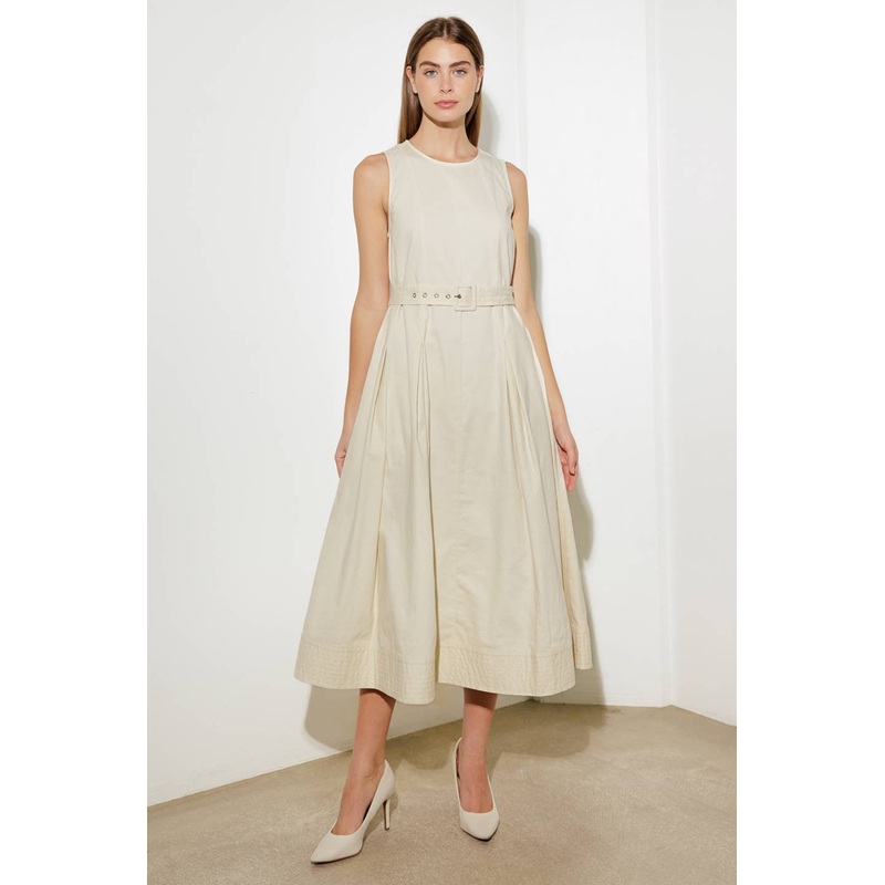 OVER THE WATERS WOVEN MIDI DRESS