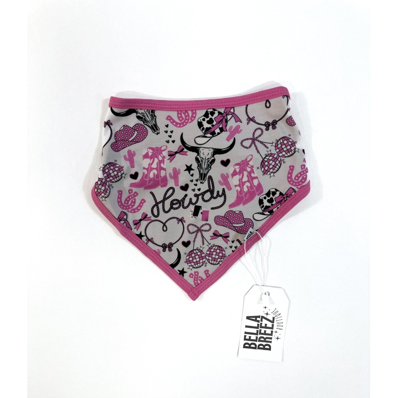 Pink Howdy Bamboo Bib