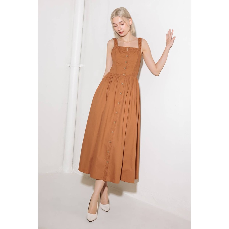 SOAK IN THE SUNSET WOVEN MIDI DRESS
