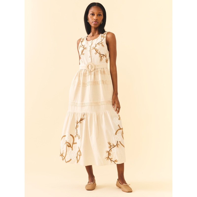 Sophia Dress|XX-Small|X-Small|Small|Medium|Large|X-Large|XX-Large|Khaki Garden