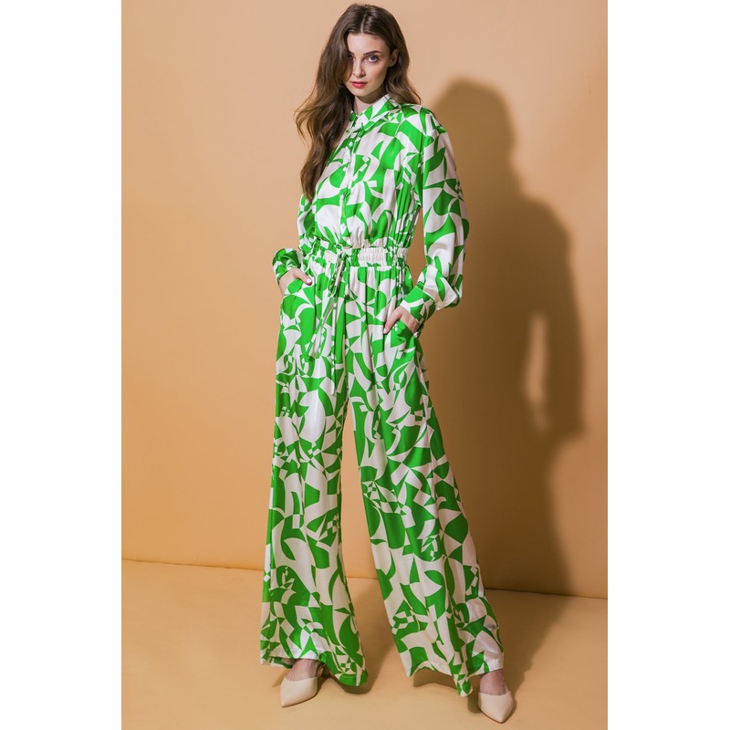 STYLISH IMPRESSION WOVEN JUMPSUIT