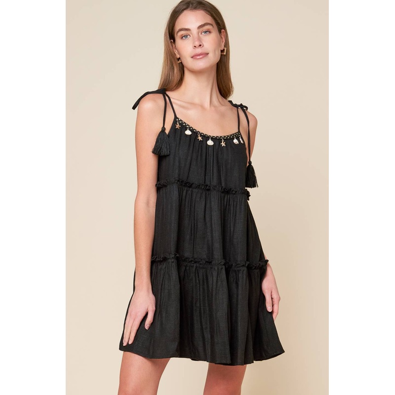 THROUGH THE ARBOR WOVEN MINI DRESS