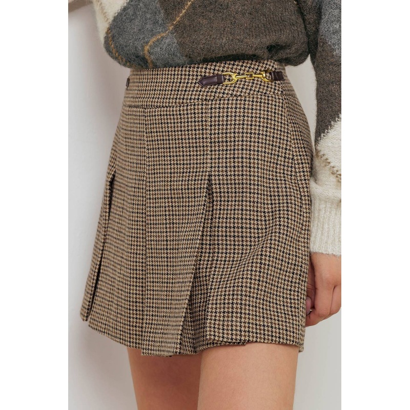 CHECK ATTITUDE WOVEN WOOLEN SKORT