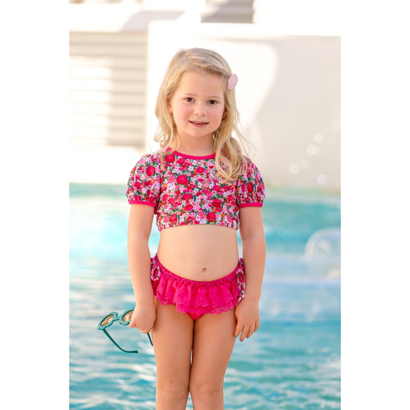 Island Petals Puff Sleeve Bikini