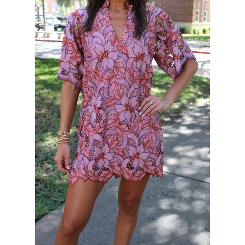 Lulu Short Sleeve Mini Caftan- Autumn