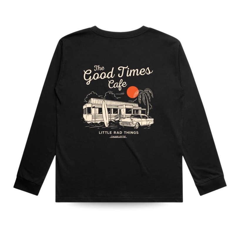 THE GOOD TIMES CAFE LONG SLEEVE – SOLID BLACK
