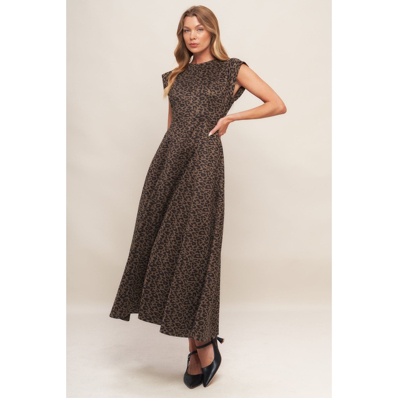 URBAN JUNGLE GLAM SUEDED KNIT MIDI DRESS