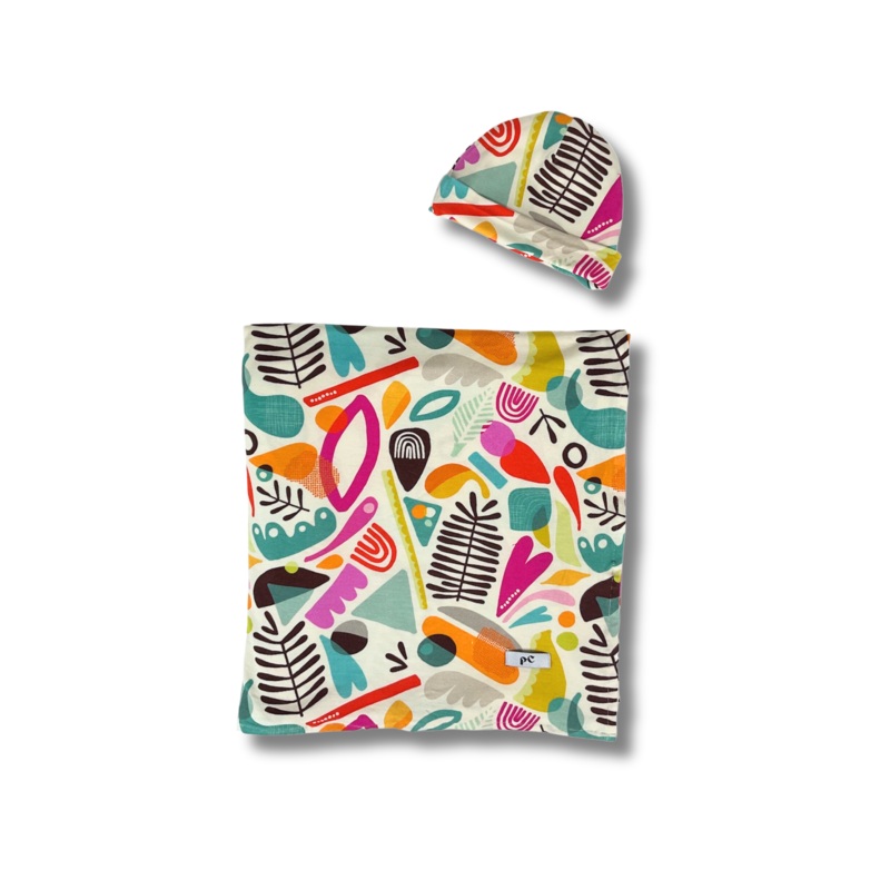 Adorable Abstracts Swaddle and Beanie Bundle – Nature