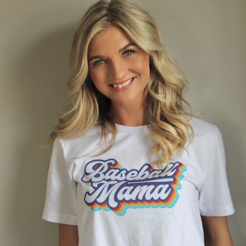 Baseball Mama|Tee|White