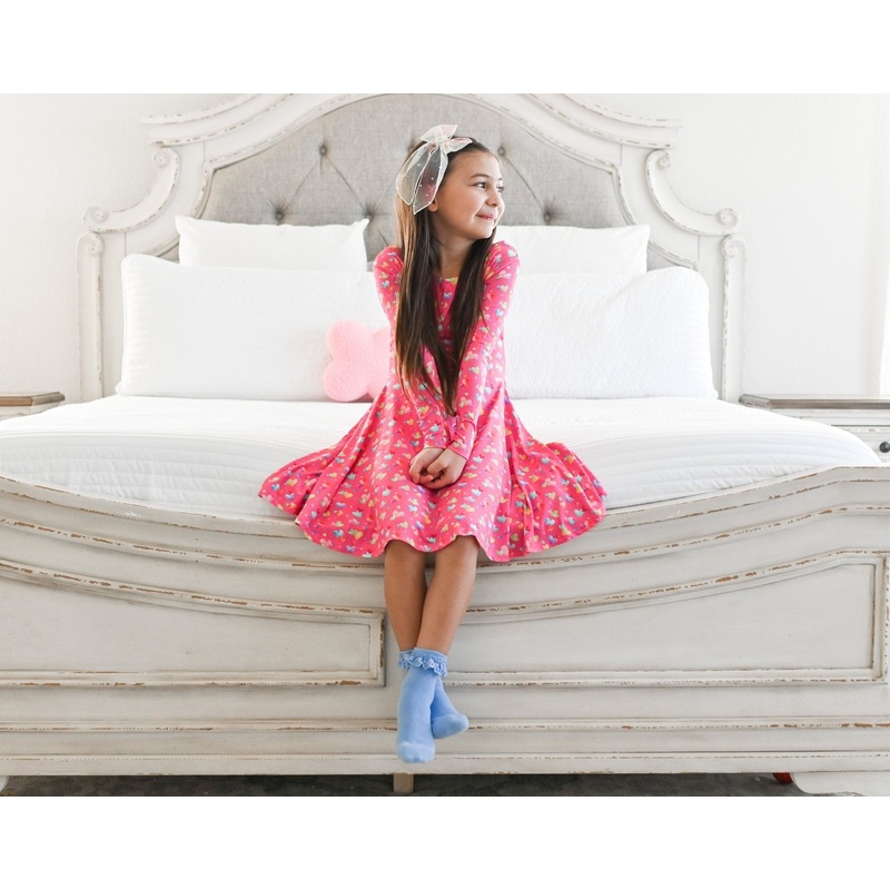 Rainbow Love Long Sleeve Twirl Dress