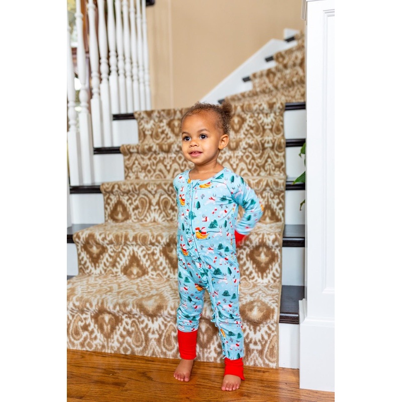Ruffle Dark Santa Bamboo Romper
