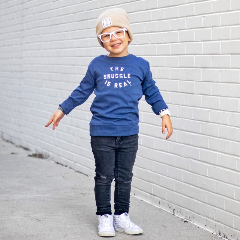 The Snuggle Is Real Crewneck|3/6 Months|6/12 Months|12/18 Months|2T|3T|4T|5T|Denim Blue