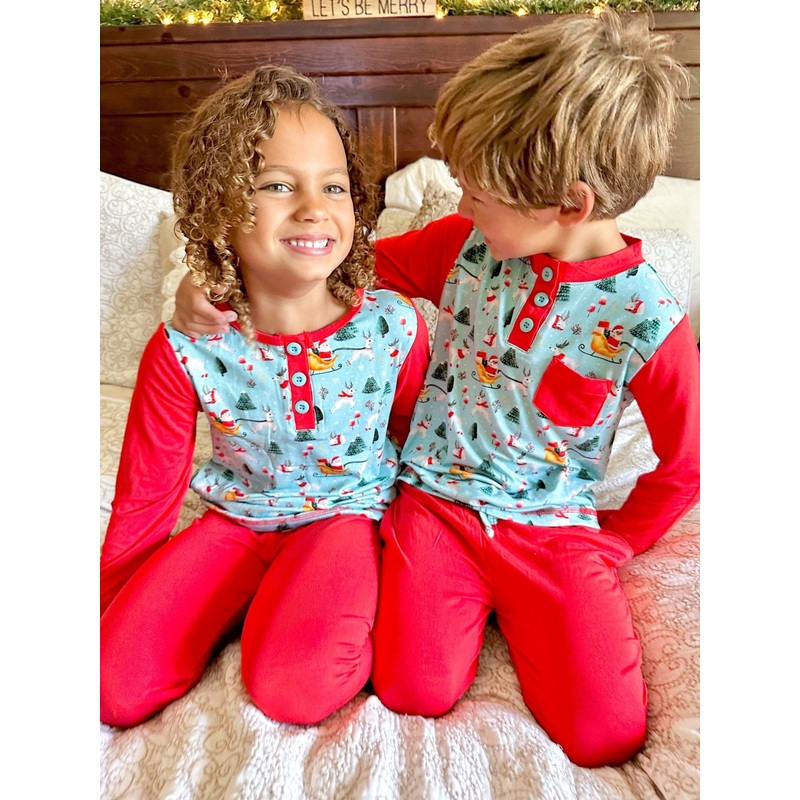 Toddler Girls Light Santa Pajamas